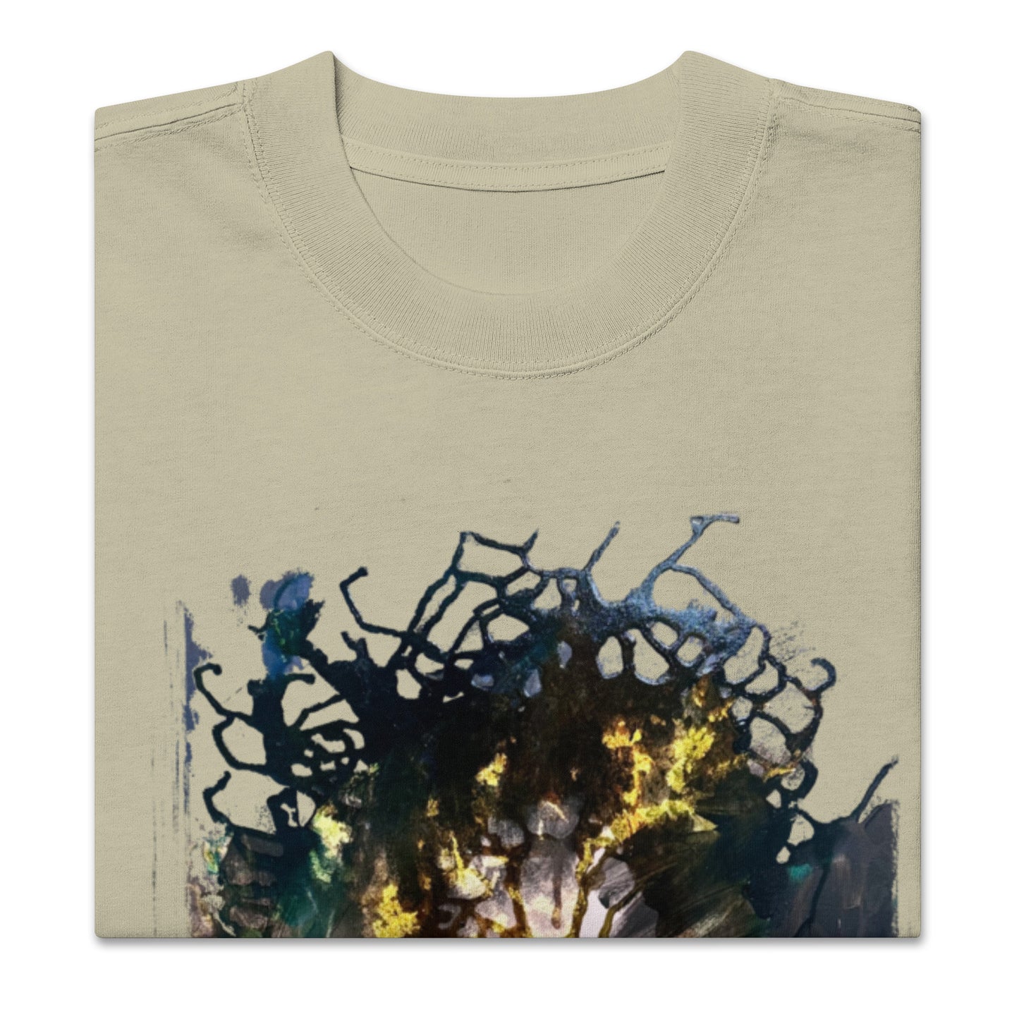 ashxart 100% Cotton Unisex Oversized faded t-shirt